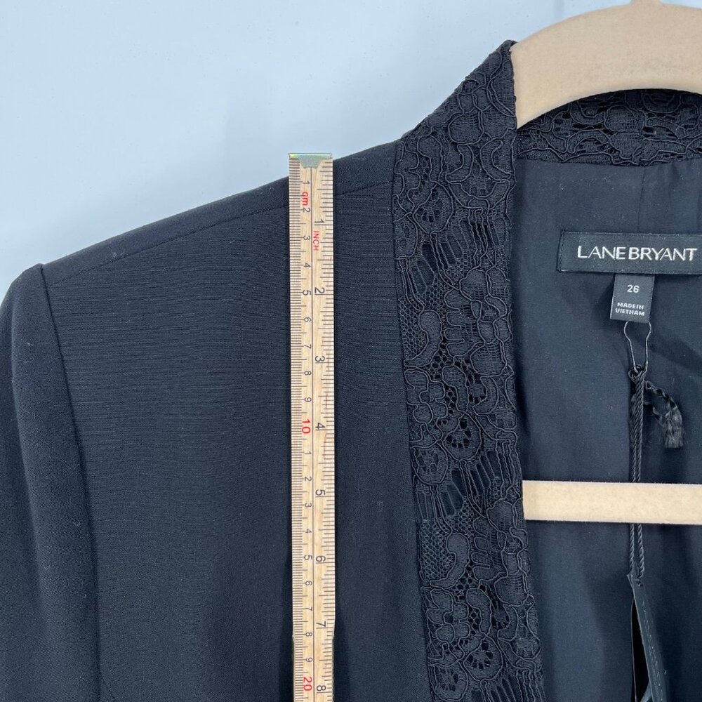 Lane Bryant Womens Business Blazer Size 26 Black Lace Collar Snap Stretch NWT - Picture 11 of 16